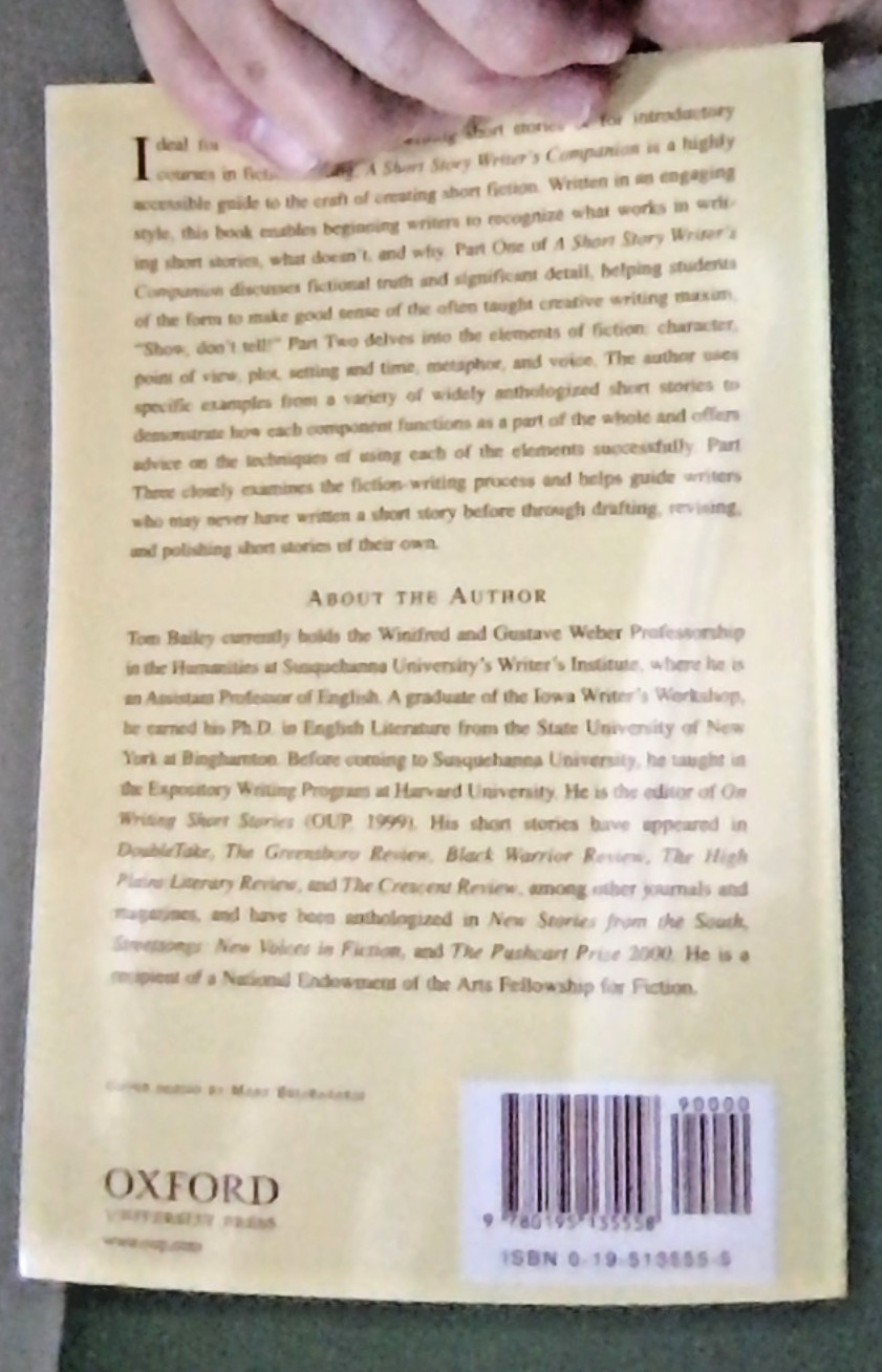A Short Story Writer’s Companion by Tom Bailey [Paperback]