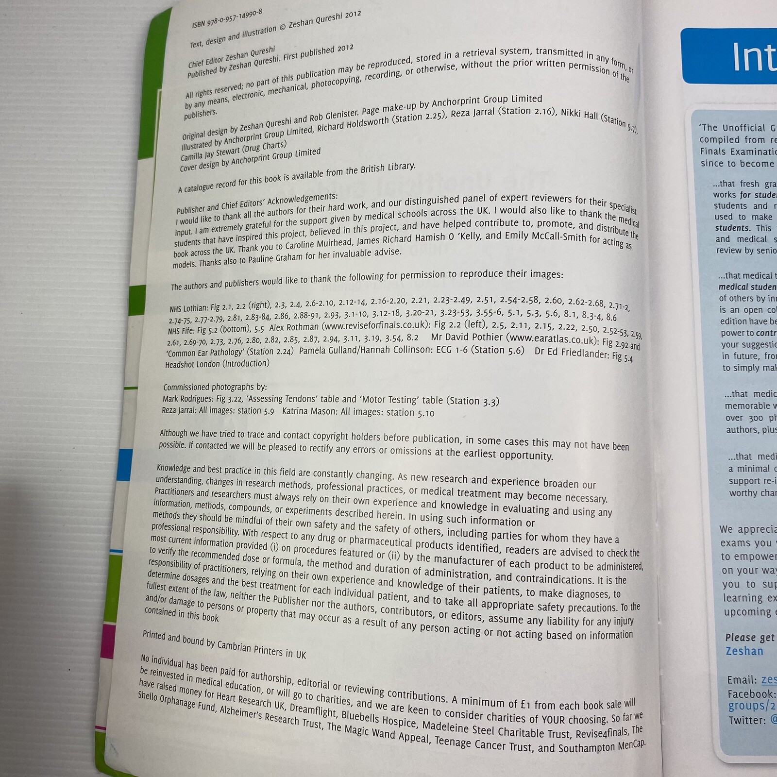 The Unofficial Guide to Passing OSCEs 3rd Ed 2012 Paperback By Zeshan Qureshi