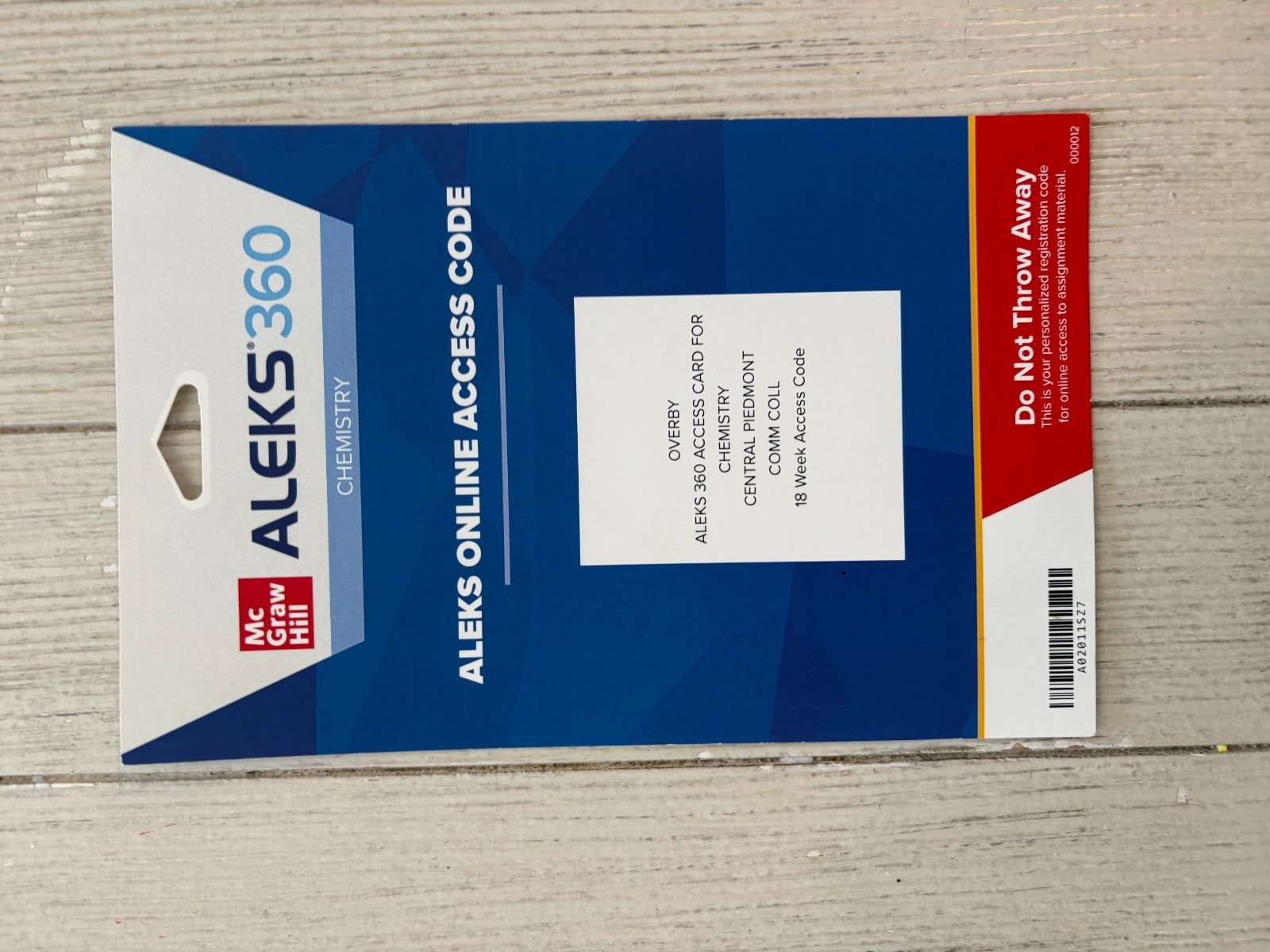 CPCC Chemistry 1 Lab Notebook Plus ALEKS 360 Access Code 18 Weeks