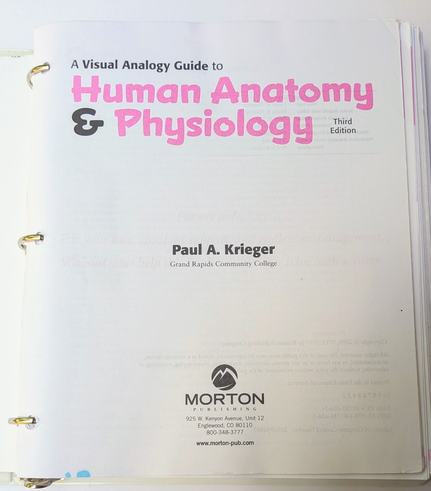 Human Anatomy & Physiology 3e – Paul Krieger – isbn 9781617316265