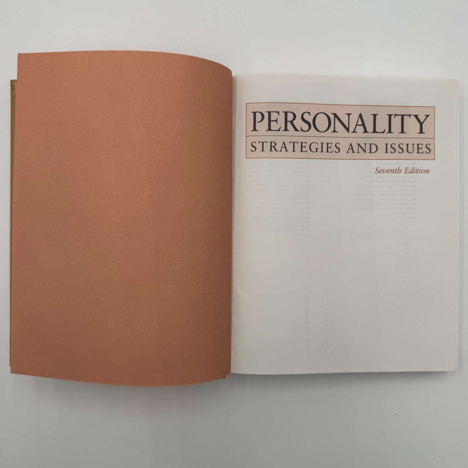 Brooks Cole Personality Strategies and Issues 7th Ed Liebert Spiegler Textbook