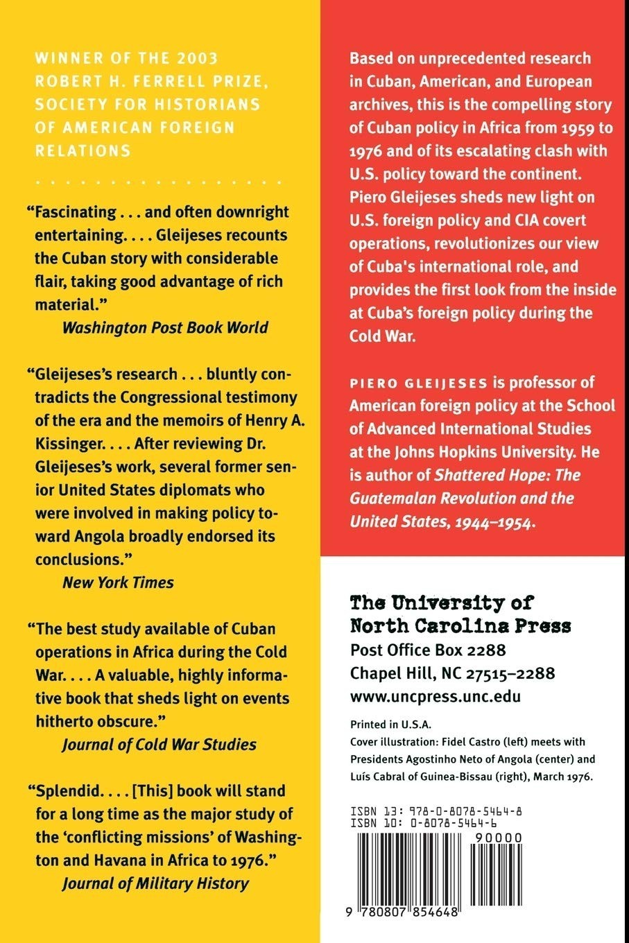 Conflicting Missions: Havana, Washington, and Africa, 1959-1976. Good Paperback