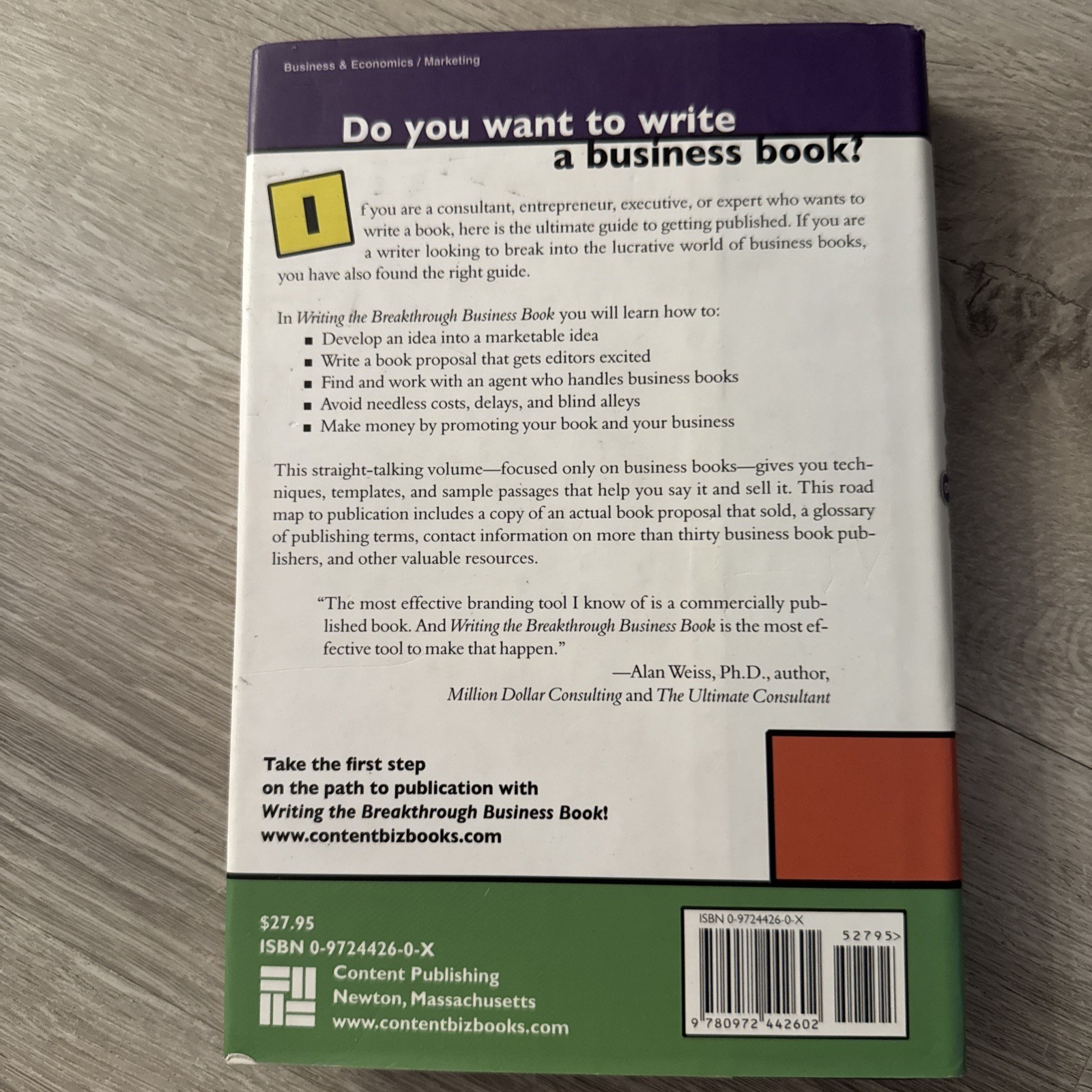 WRITING THE BREAKTHROUGH BUSINESS BOOK: THE ULTIMATE GUIDE By Tom Gorman *VG+*