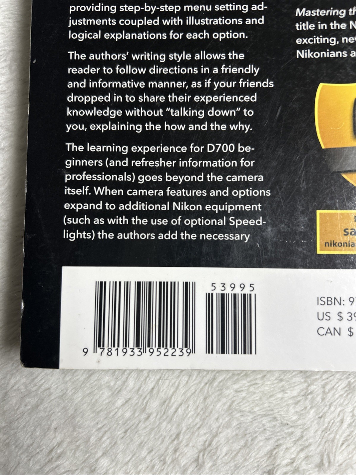 Mastering the Nikon D700 by Johnson, James GOOD Some creased pages