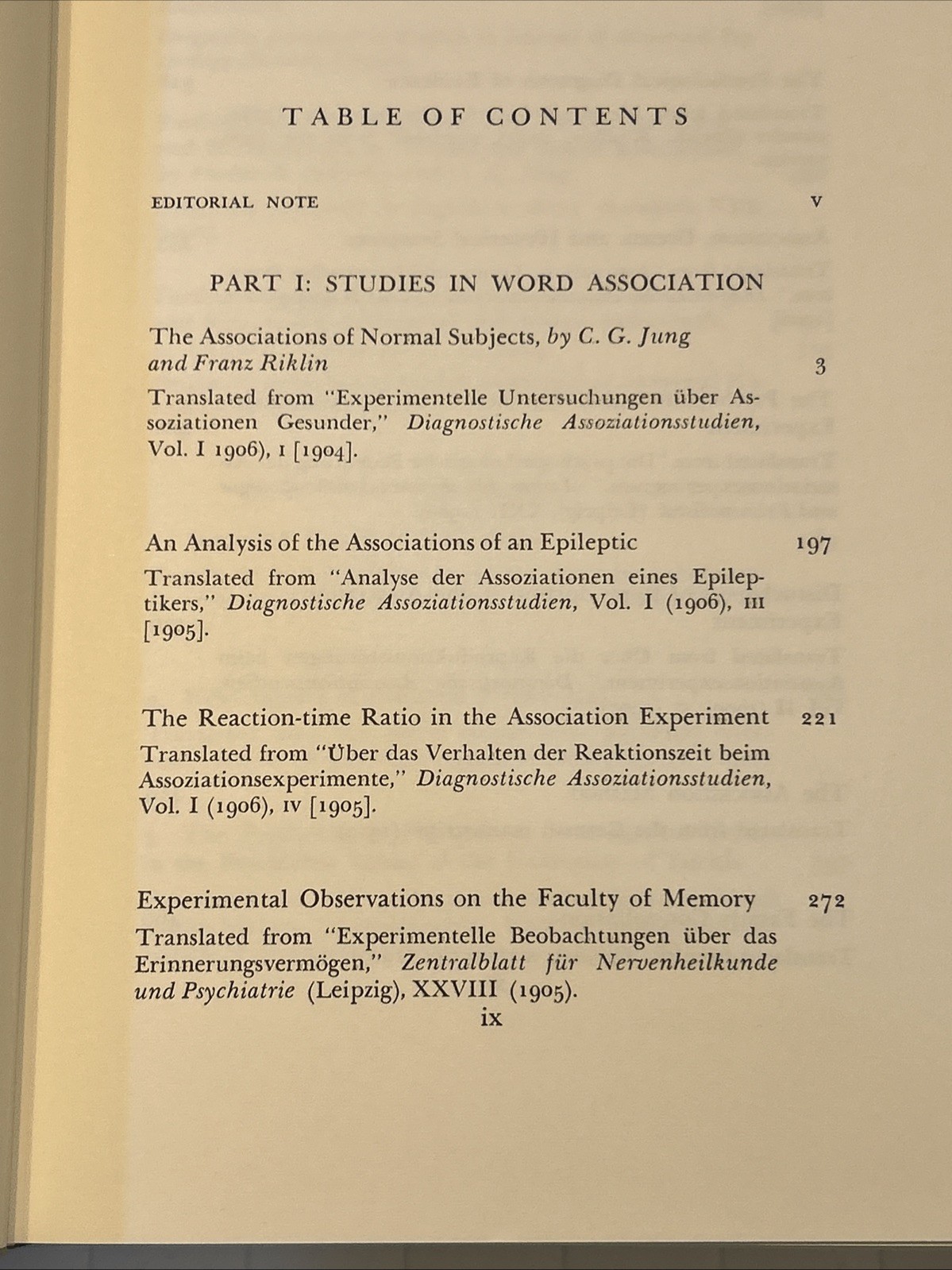 Collected Works of C. G. Jung, Volume 2: Experimental Researches – 1973