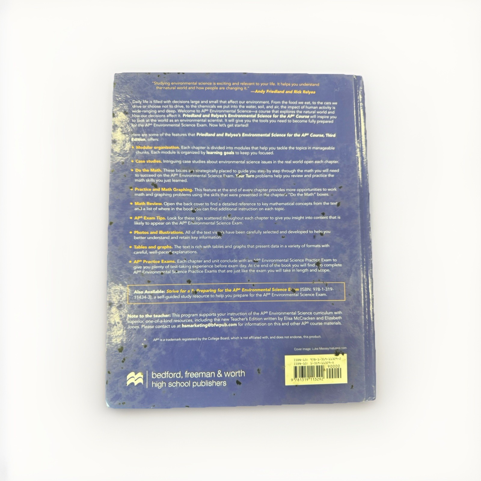 Environmental Science for the AP Course Third Edition Friedland Relyea Hardcover