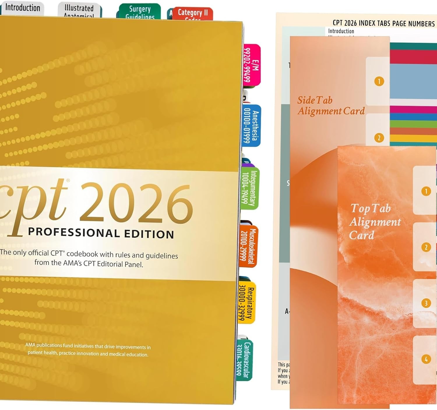 CPT 2026 Code Book Index Tabs Complete Set for AMA Version Professional Edition