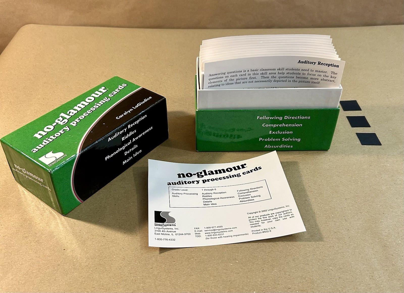 LinguiSystems- No-Glamour Auditory Processing Cards- Carolyn LoGiudice
