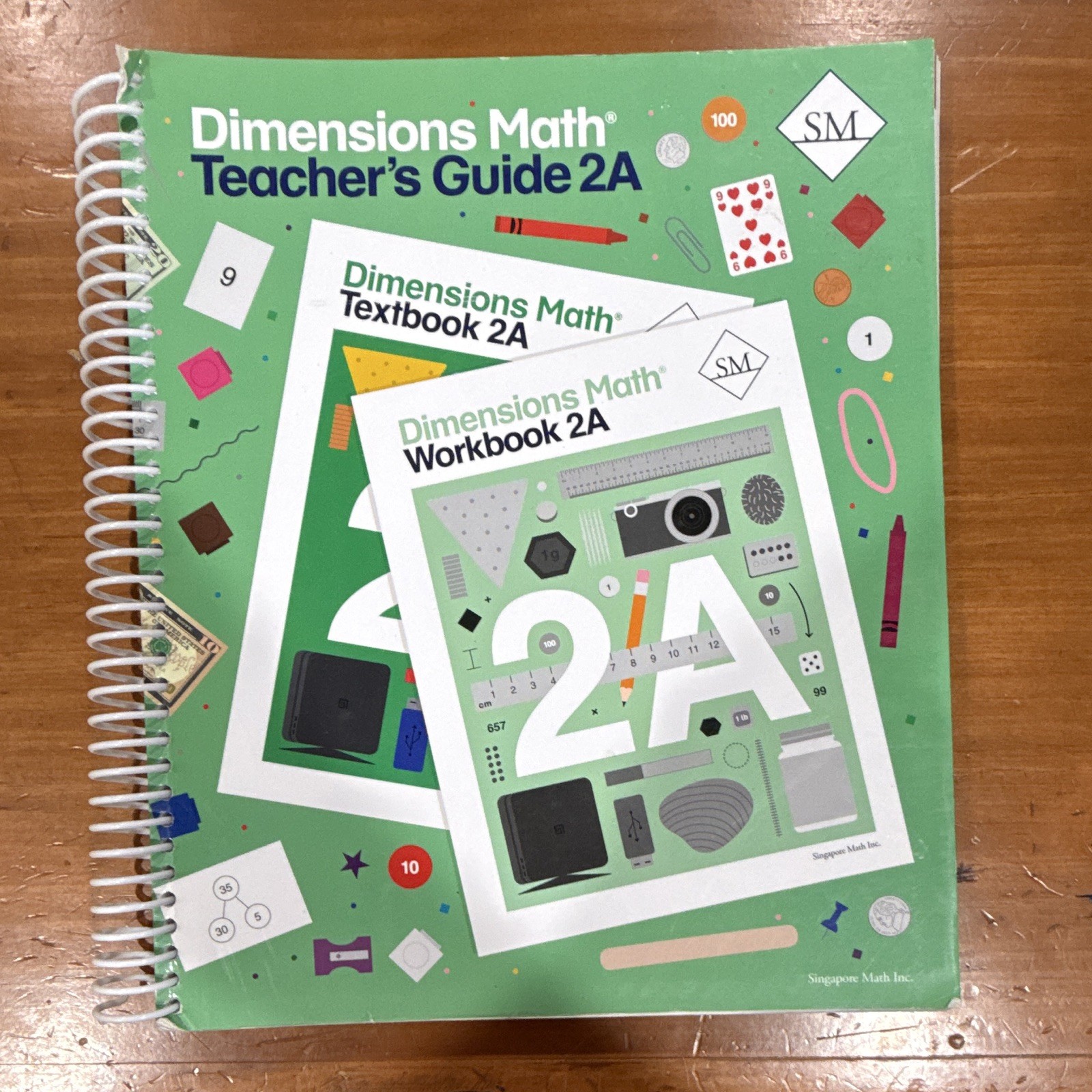 Singapore Math Inc. Dimensions Math Teacher’s Guide 2A Spiral Bound English