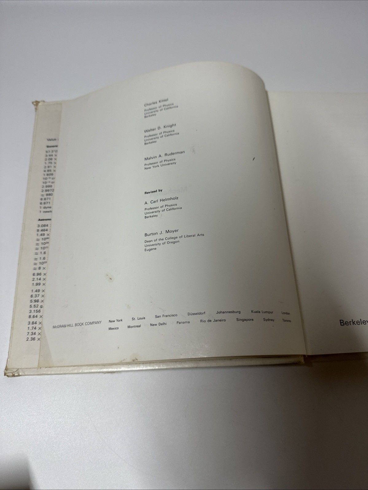 Mechanics Berkeley Physics Course Vol 1 Kittel McGraw-Hill 1973 VTG HB VG