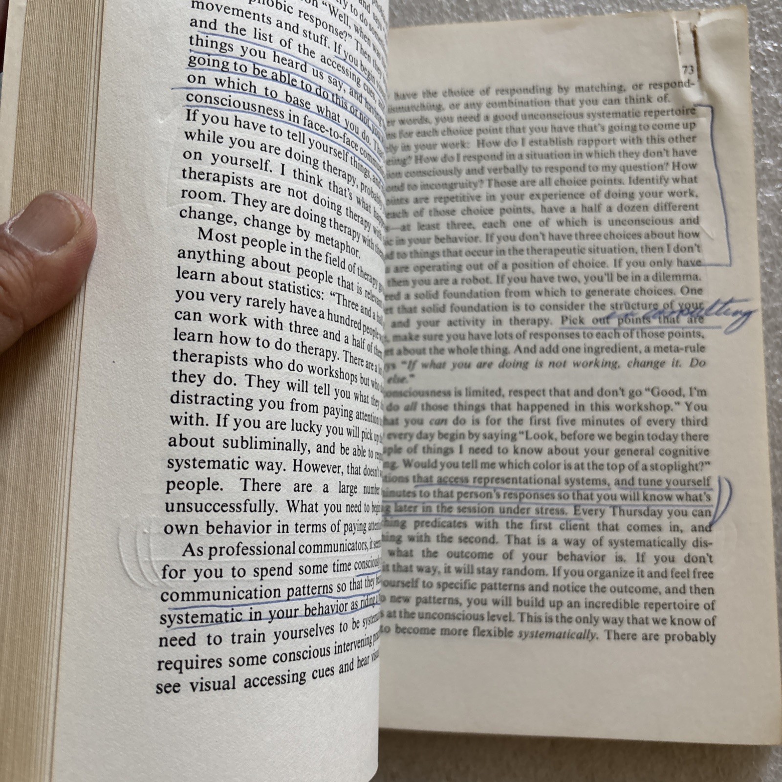 Frogs into Princes: Neuro Linguistic Programming (lots of underlining)