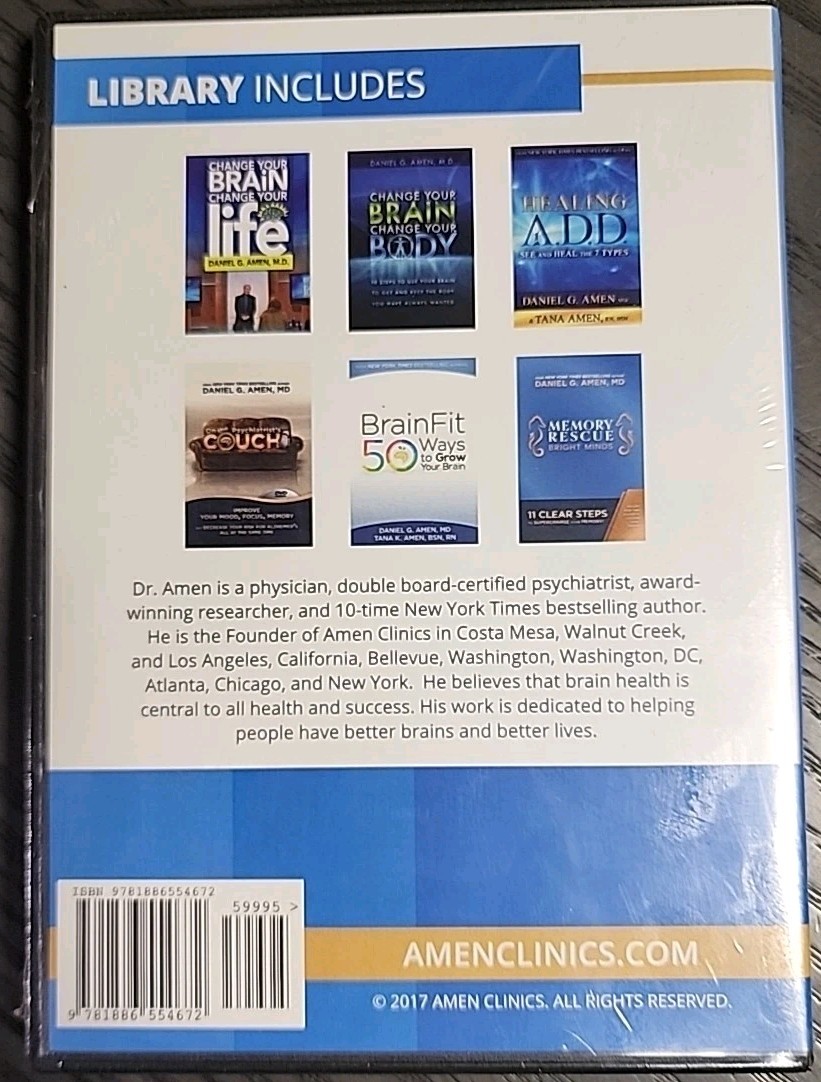 Dr. Amen’s Advanced Brain Health Library by Daniel G. Amen L 6 DVDs Included NEW