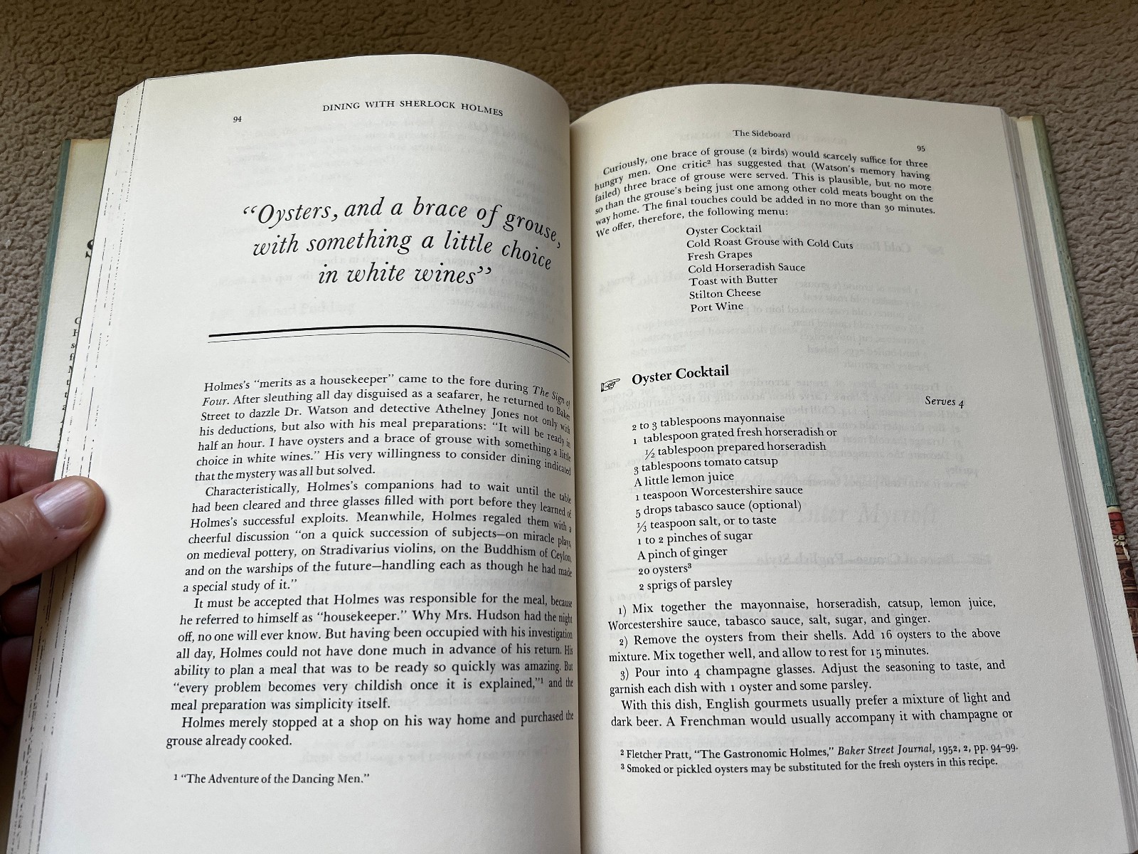 Dining with Sherlock Holmes A Baker Street Cookbook 1976 1st Printing HBDJ (C5)