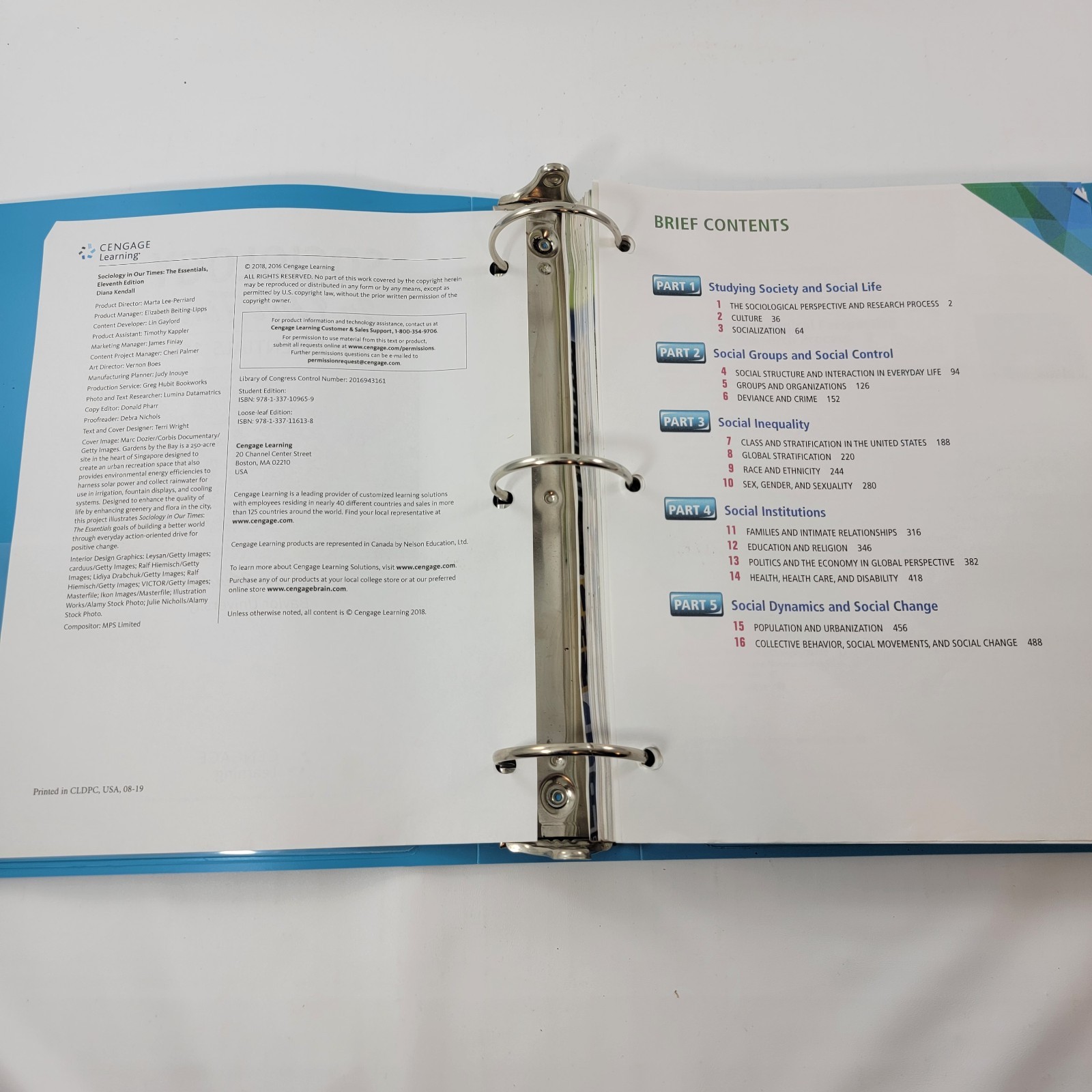 Cengage Learning Sociology / Psychology Textbooks 2018 Lot Of 4 Loose Leaf