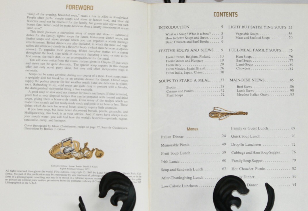 Soups & Stews Sunset Cookbook 8th Print 96 Pages 1975 Favorite Recipes