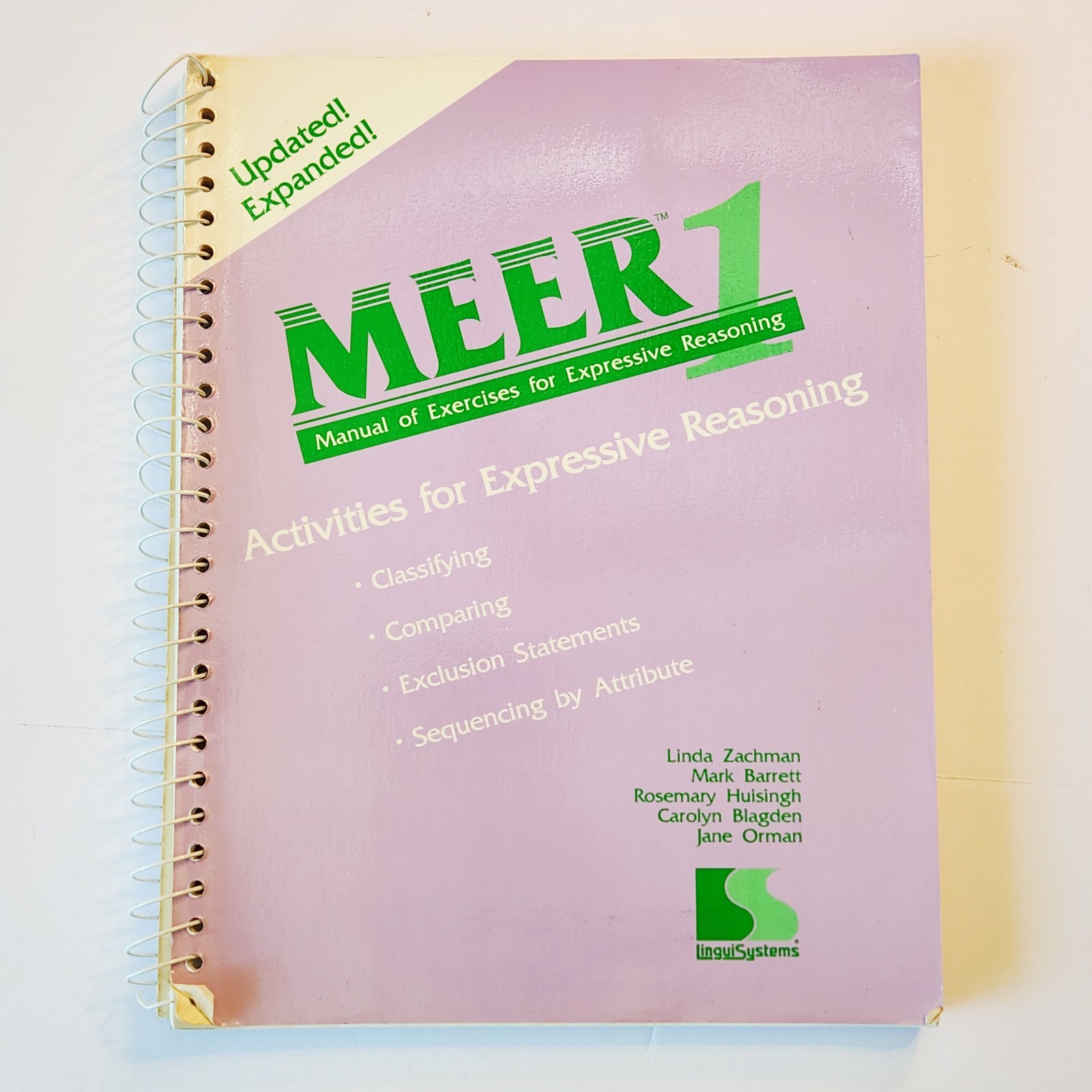 MEER 1 Expressive Reasoning Linguisystems Manual Of Exercises Activities Zachman