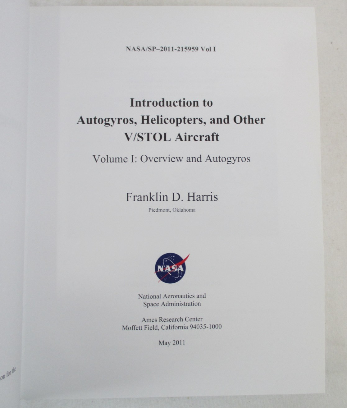 2-Vols “Introduction to Autogyros, Helicopters, & Other V/STOL Aircraft” Harris