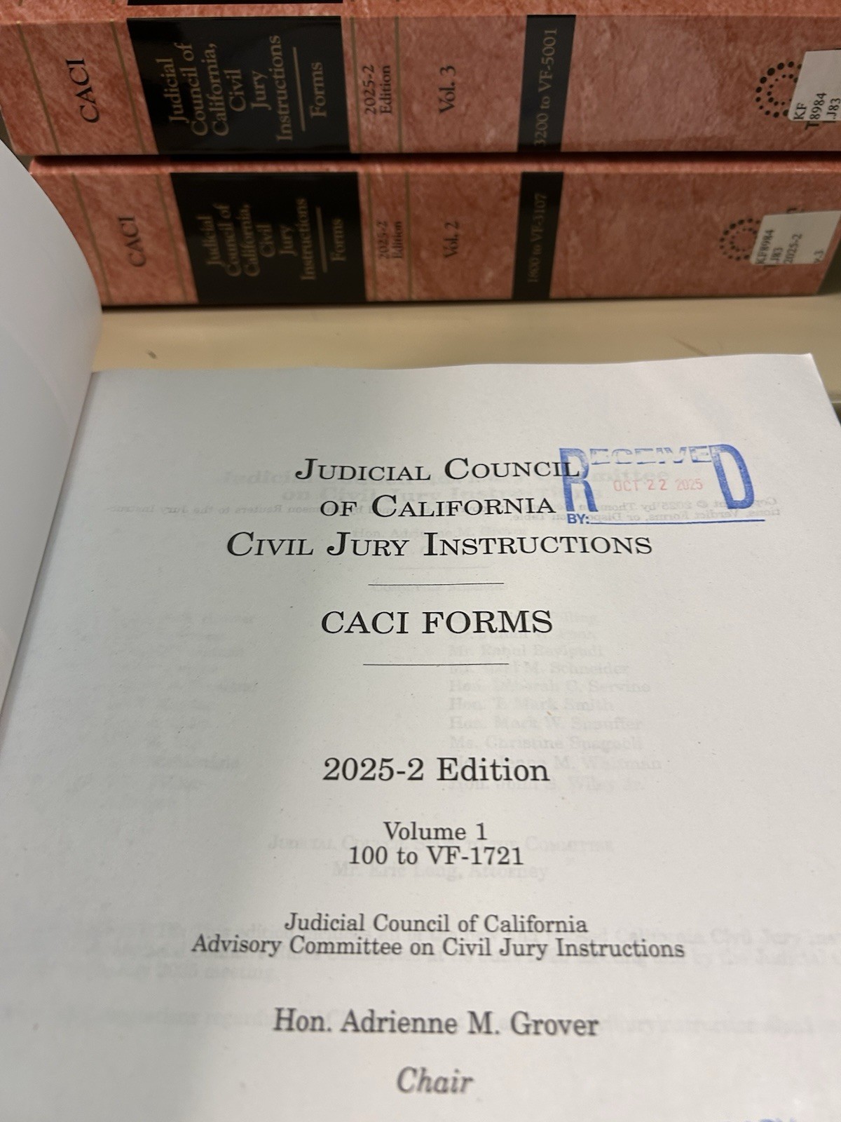 CACI Judicial Coucil of California Civil Jury Instructions Forms 2025-2 Edition
