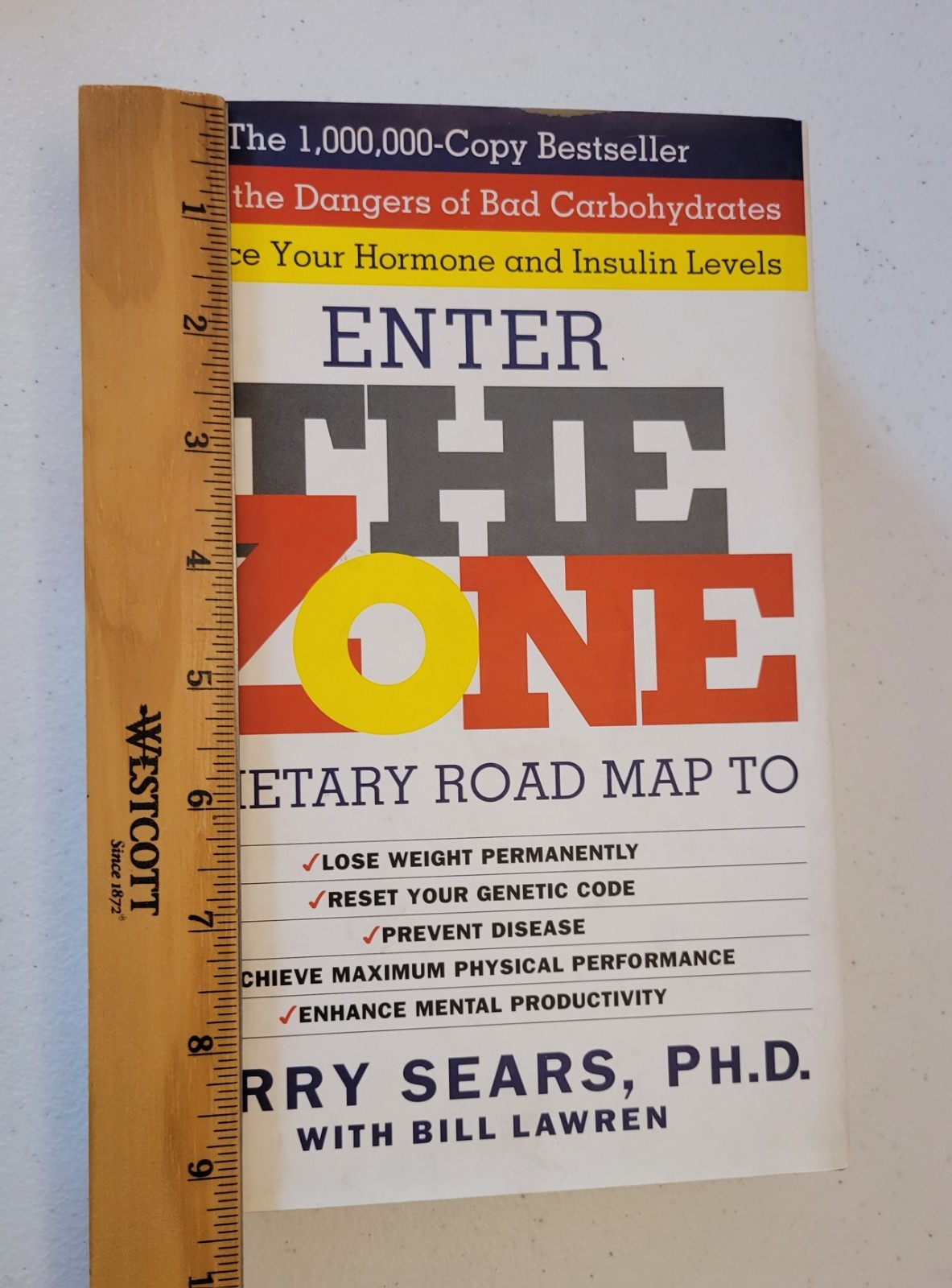 The Zone: A Dietary Road Map, Hardcover, Barry Sears, 1995, GOOD, 1st Edition