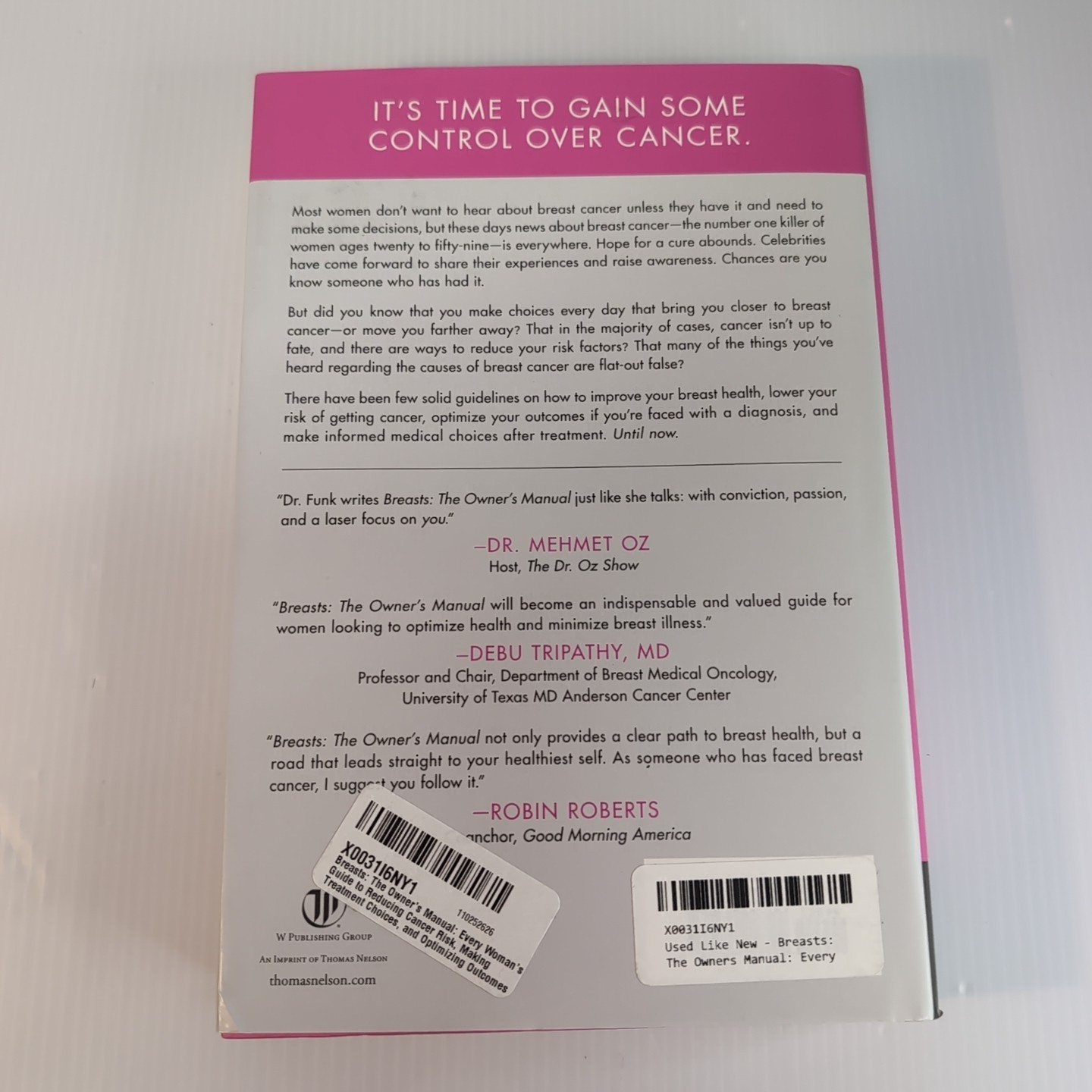 Breast Health Care Self Help Guide Book Dr Kristi Funk Reduce Risk Treatment HC