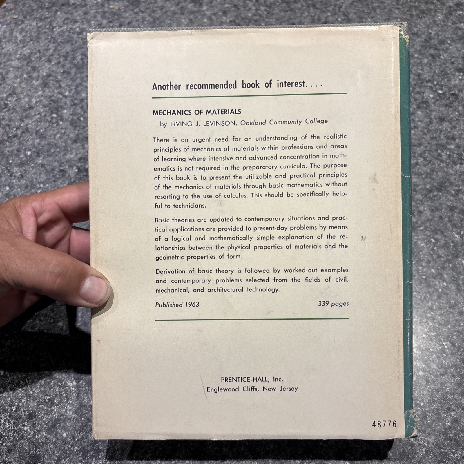 INTRODUCTION TO MECHANICS OF SOLIDS By Egor P. Popov – Hardcover 1968