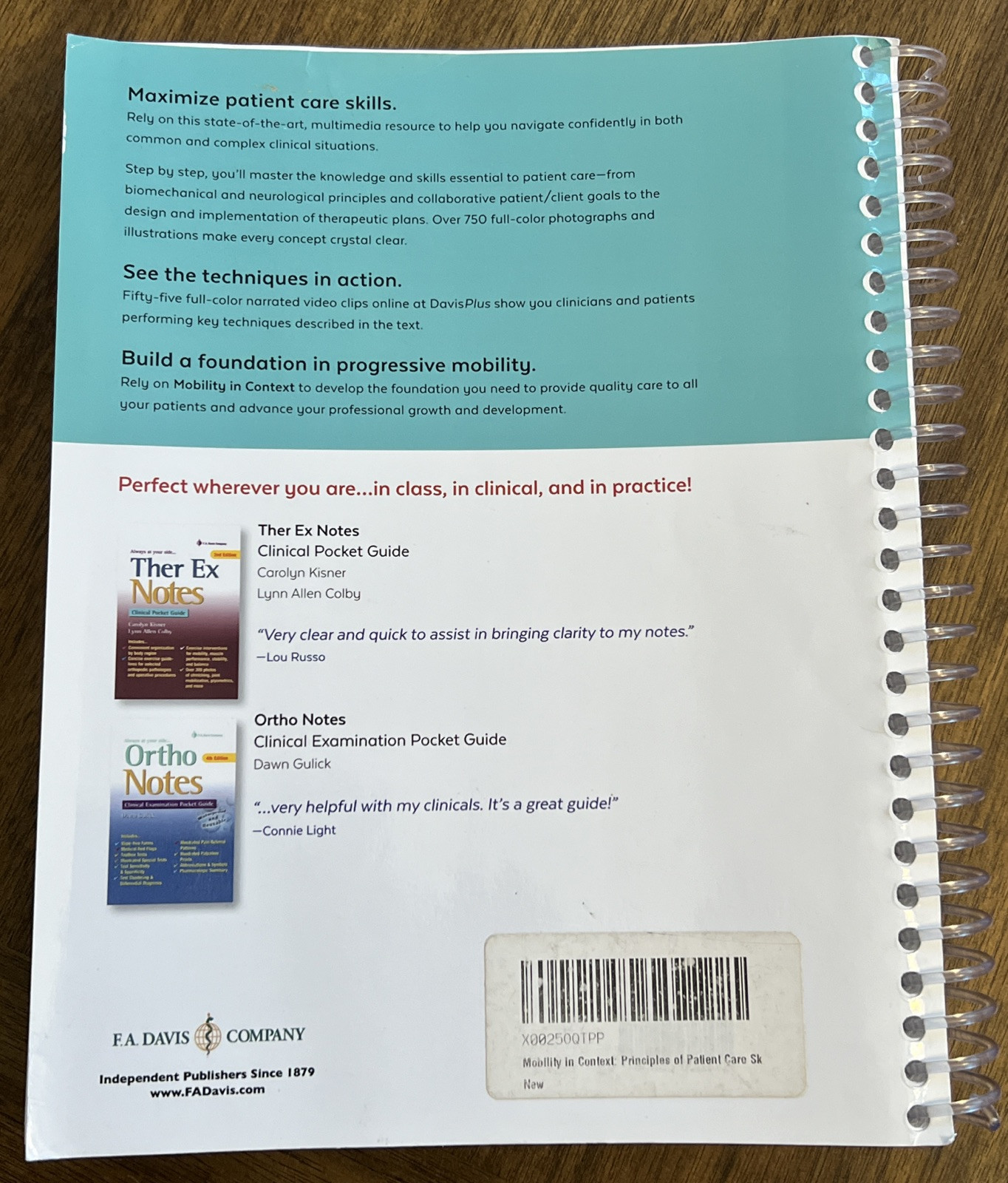 Mobility in Context: Principles of Patient Care Skills – Spiral-bound – GOOD