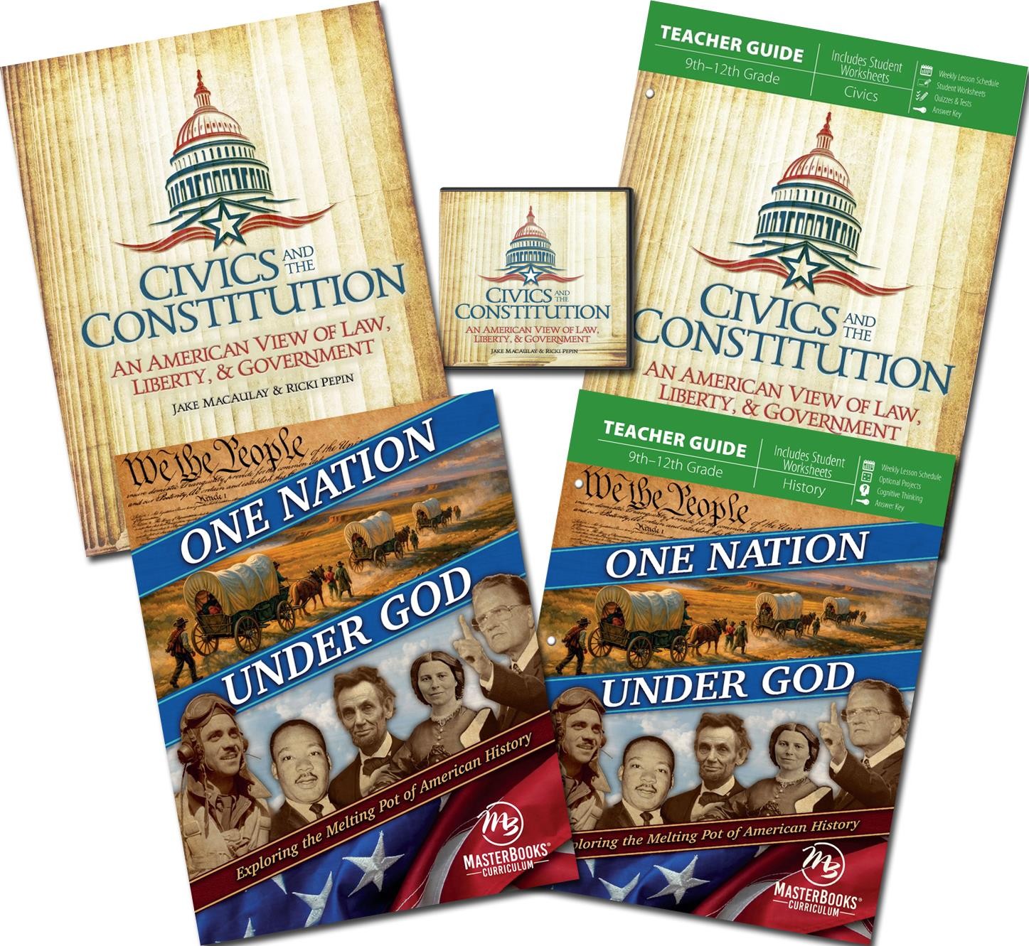 New Master Books American History Gr 10-12 ANNIVERSARY LOT Civics & One Nation