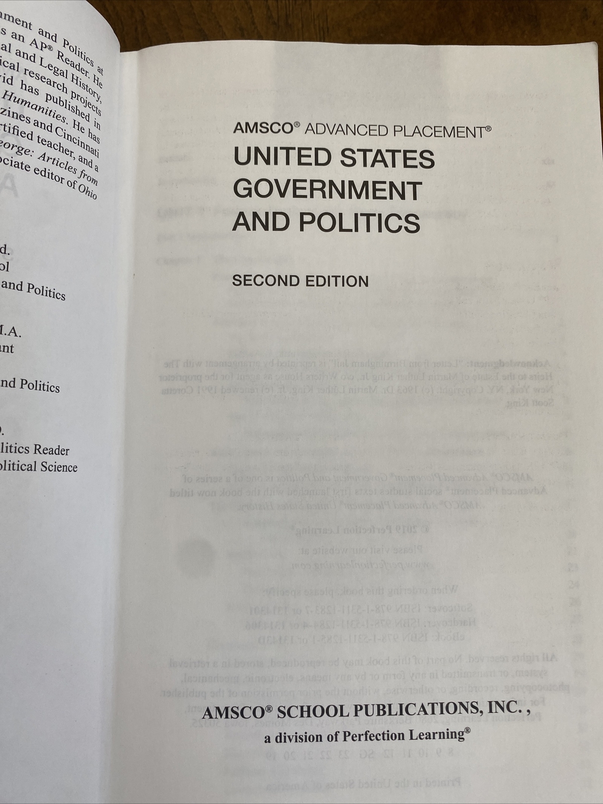 AMSCO Advanced Placement: United States Government and Politics, 2019 by Wolffor
