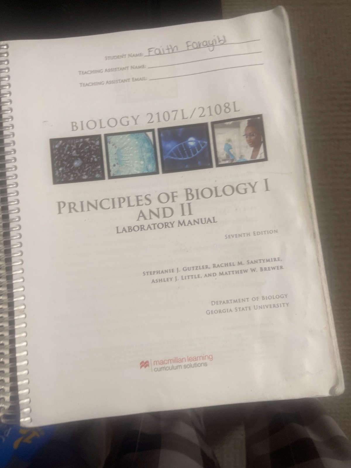 principles of biology l and ll labatory manual