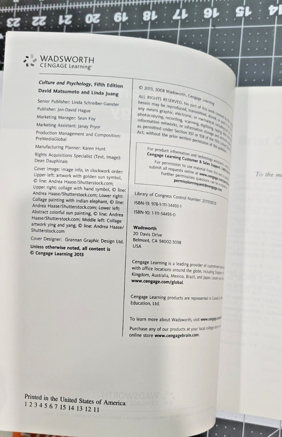 Culture & Psychology 5th Edition ISBN-13: 9781111344931 2013 Matsumoto Juang