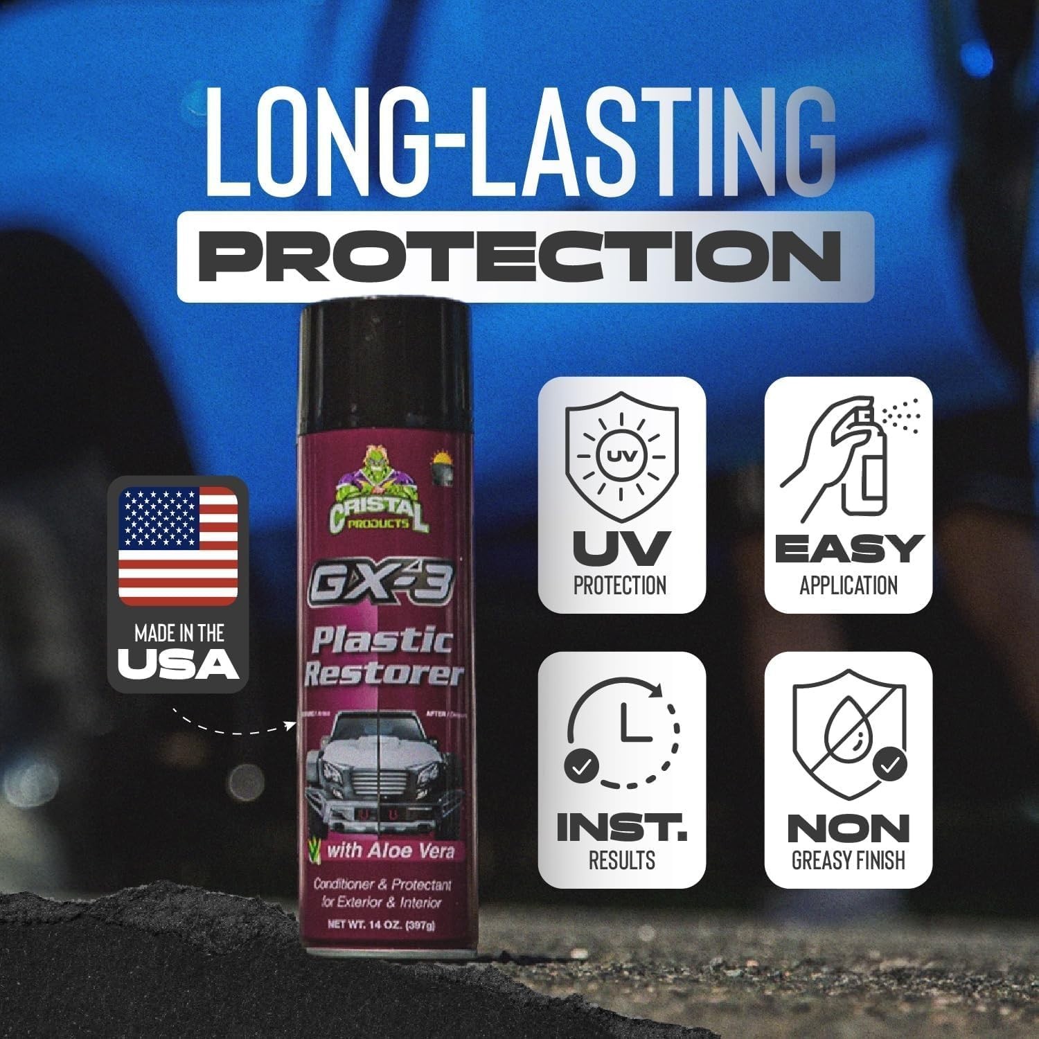8oz GX-3 Plastic Restorer – Professional UV Protection for Automotive Surfaces