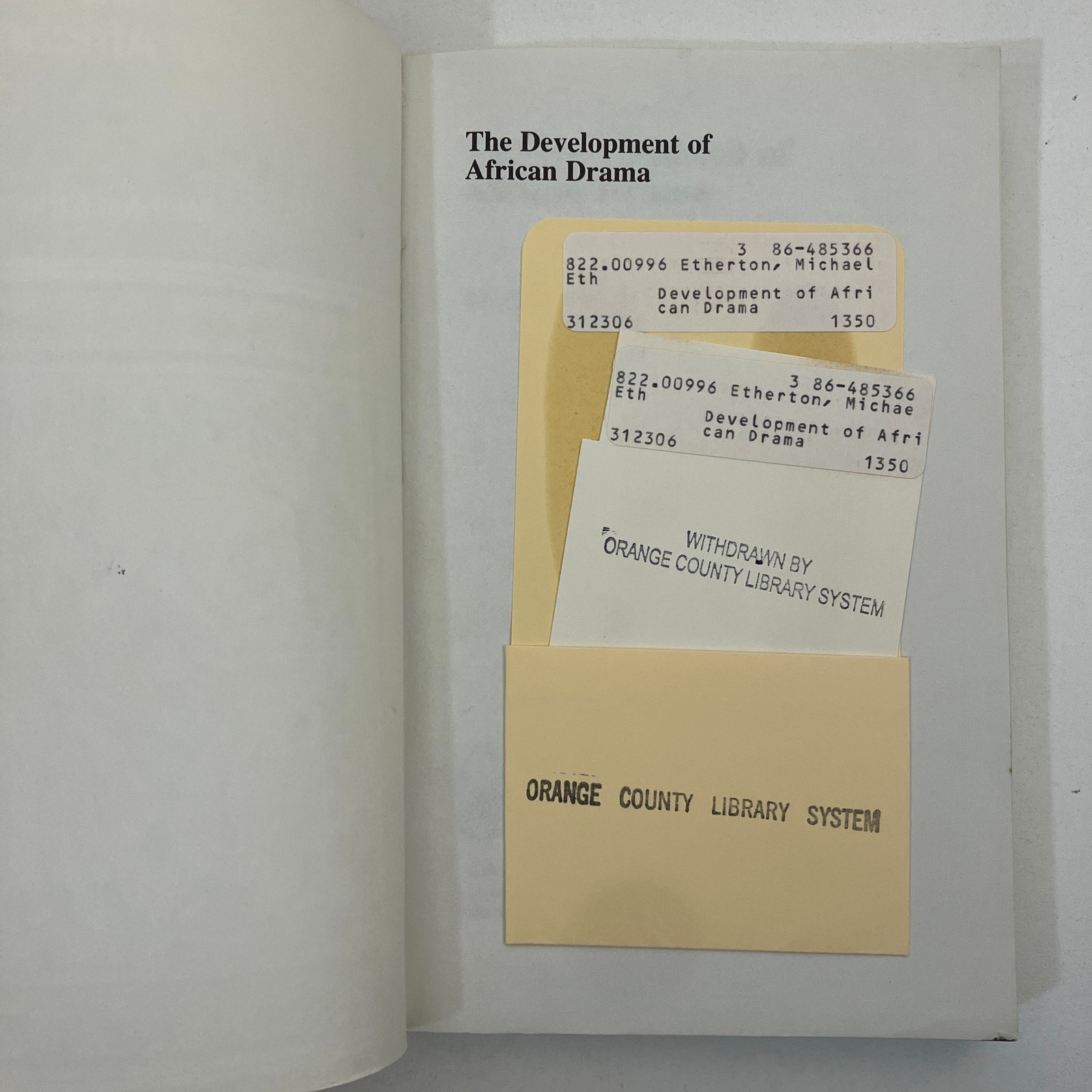 The Development of African Drama by Michael Etherton EX-LIBRARY 1982 TPB History