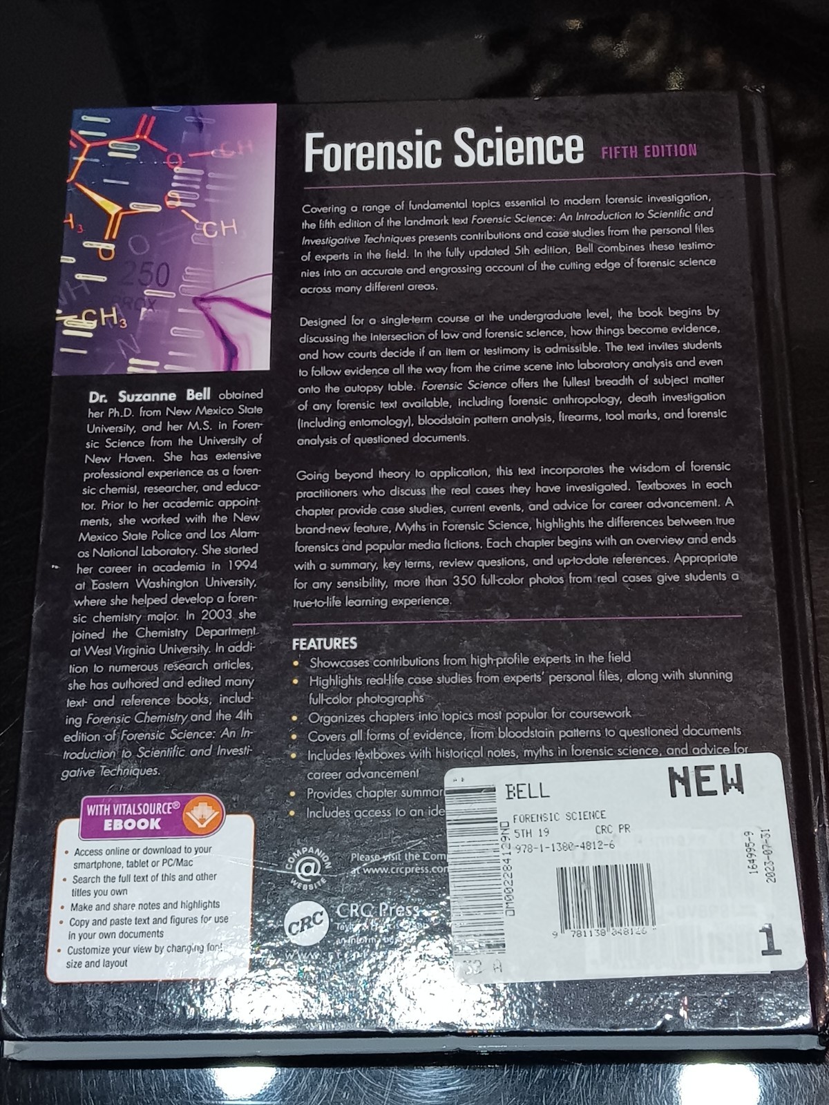 Forensic Science 5th Ed Suzanne Bell Hardcover CRC Press VitalSource Ebook