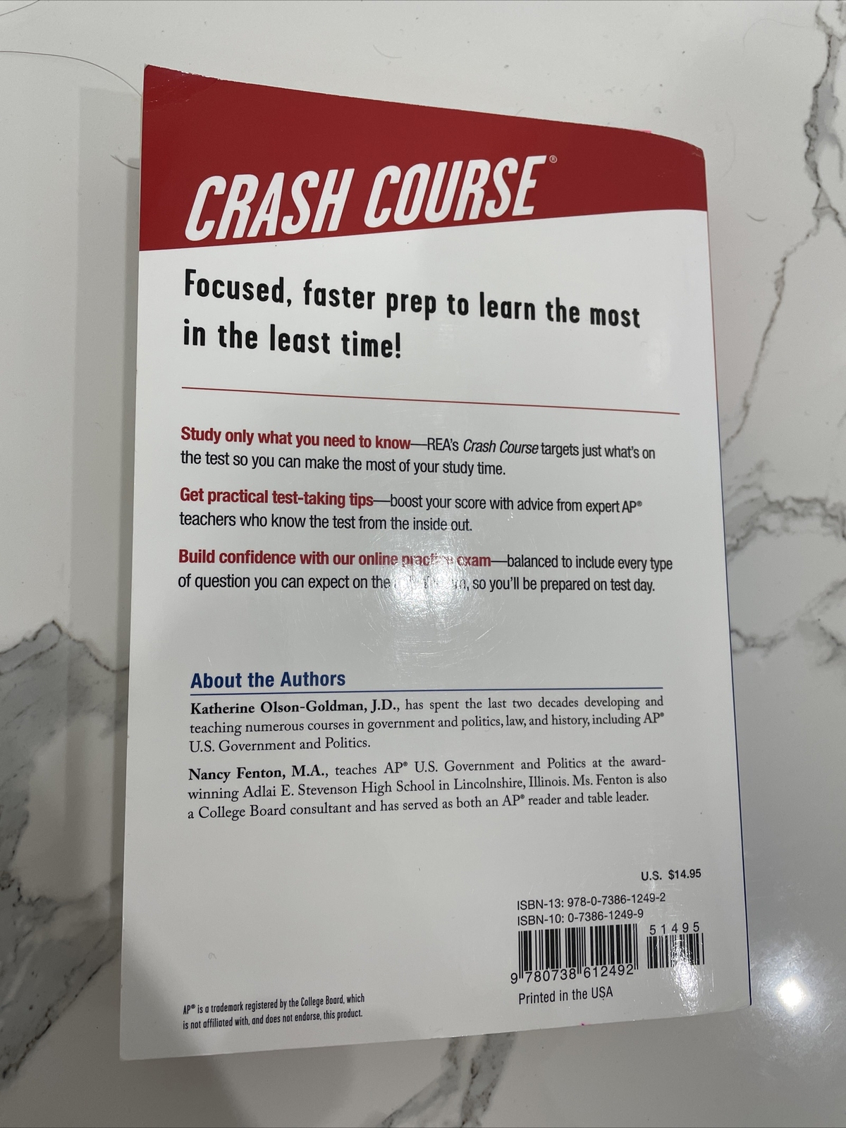 AP® U.S. Government & Politics Crash Course, For the 2020 Exam, Book + Online: