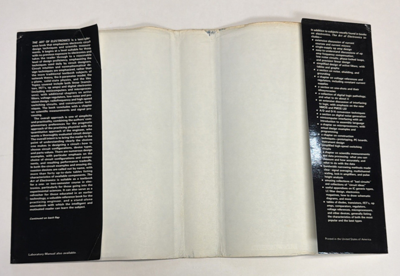 Art of Electronics by Paul Horowitz and Winfield Hill 1986 Reprint HC D