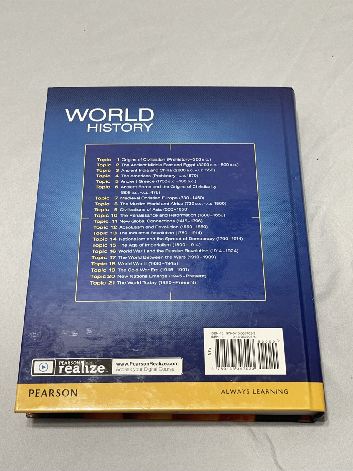 WORLD HISTORY 2016 STUDENT EDITION GRADE 11 By Savvas Learning Co – Hardcover VG