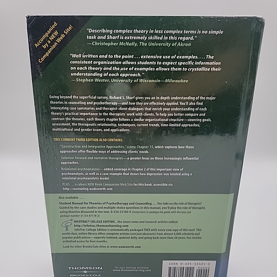 Theories of Psychotherapy & Counseling: Concepts & Cases Third Ed Richard Sharf