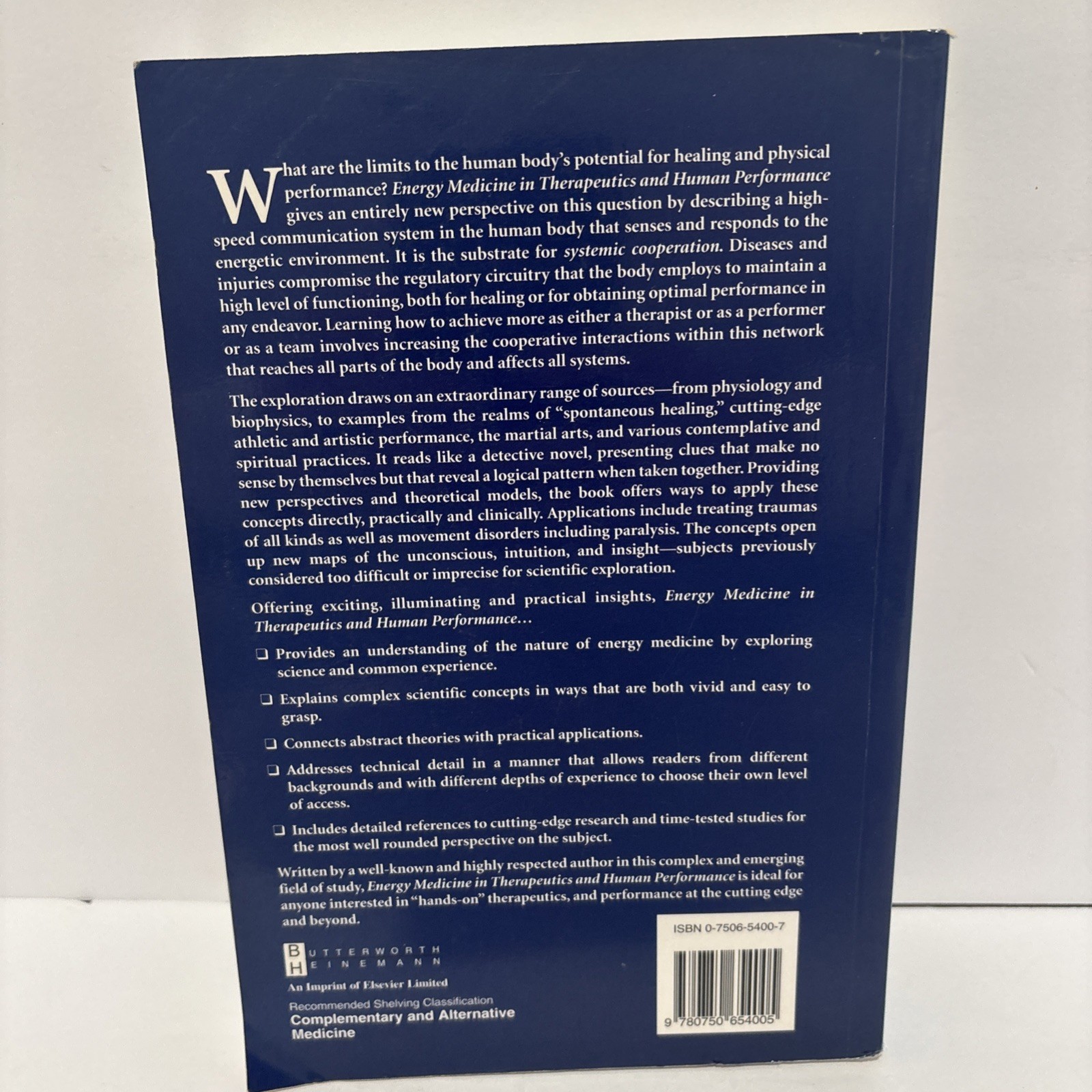 Energy Medicine in Therapeutics and Human Performance James L Oschman PhD