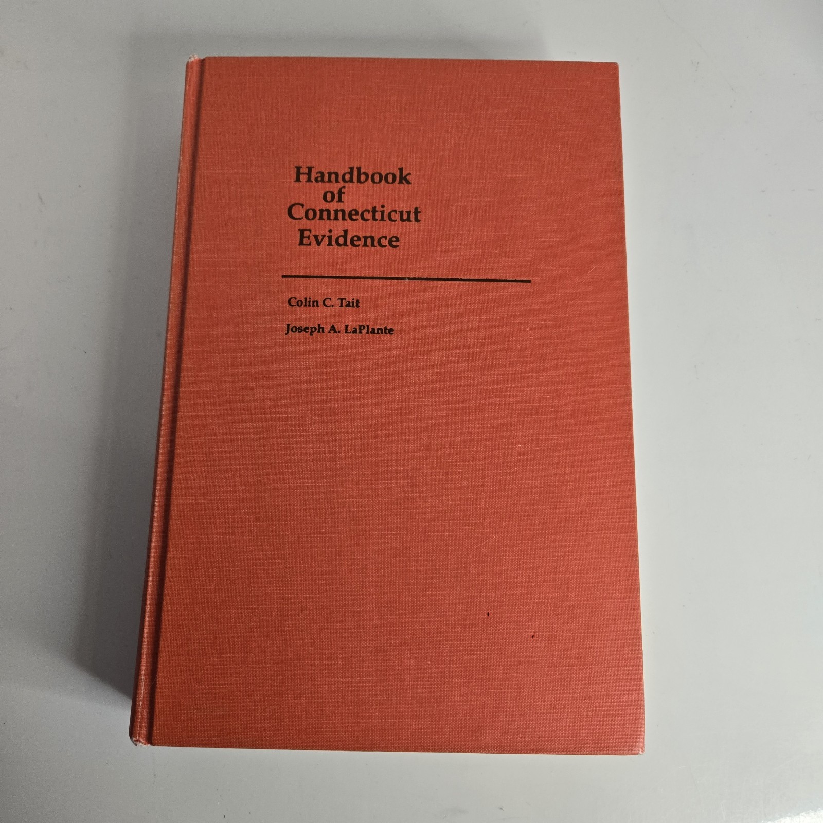 Handbook Of Connecticut Evidence Colin Tait 1976 With 1982 Supplement Red Cover