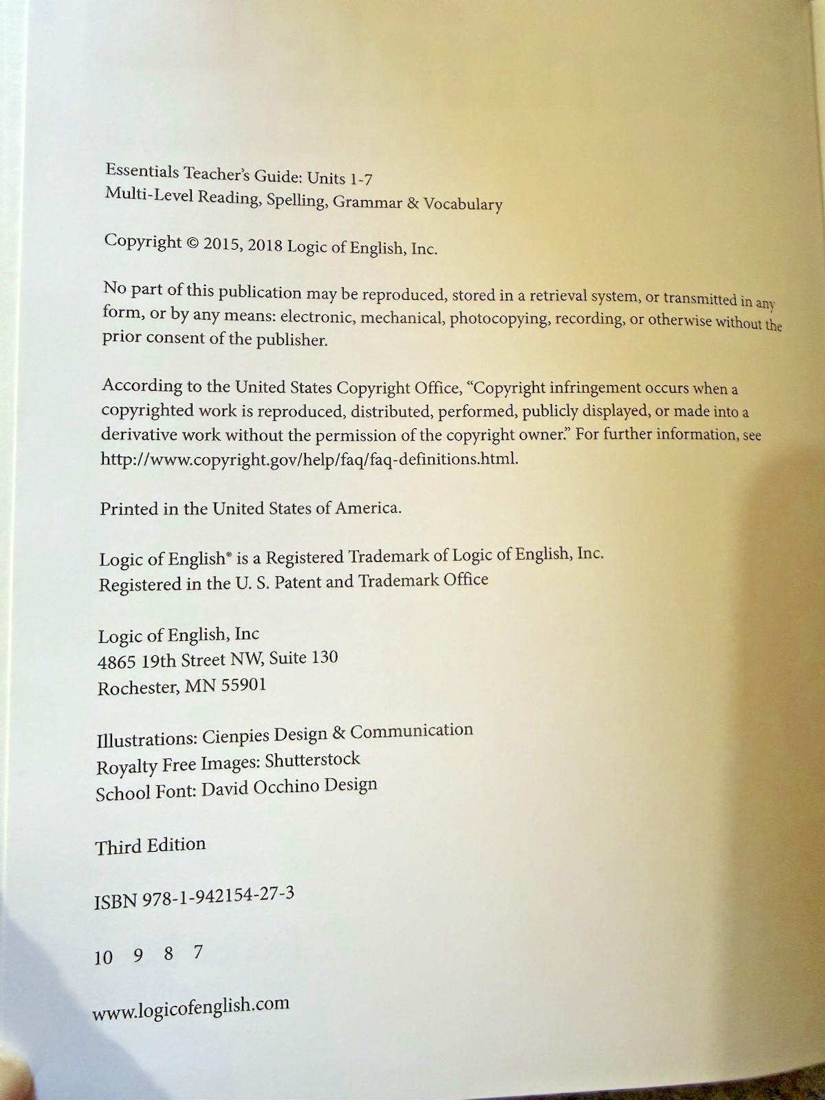 Essentials Teacher’s Guide 1-7 Logic of English by Denise Eide Third Edition
