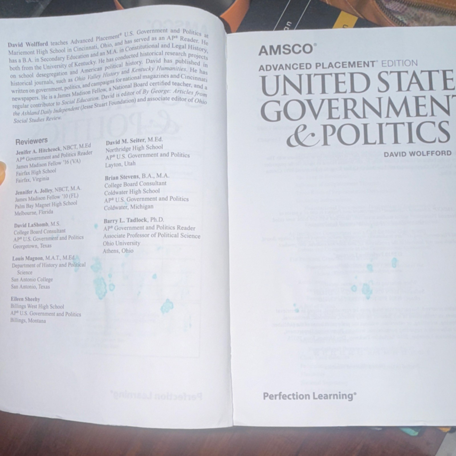 AMSCO AP United States Government & Politics 1st Ed David Wolfford Perfection L…