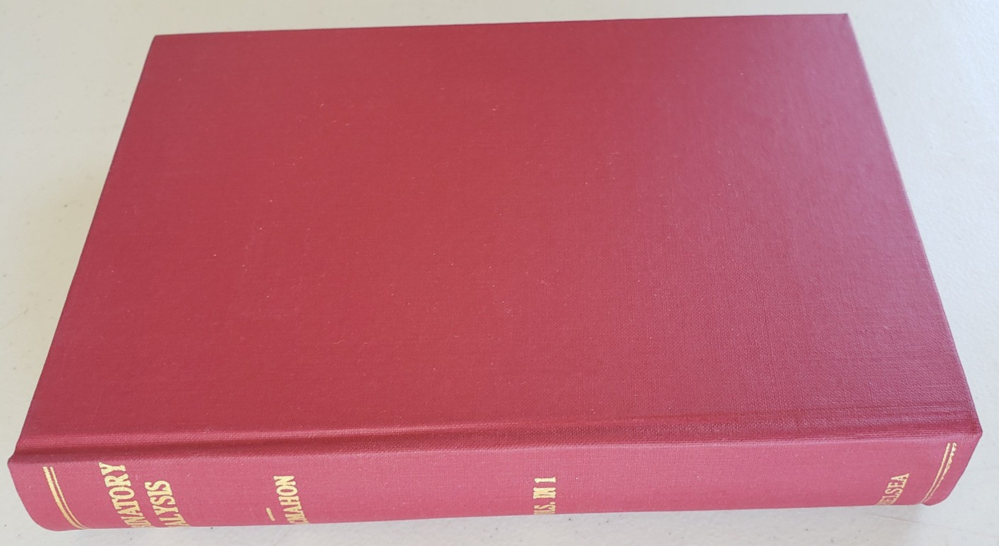 MacMahon Combinatory Analysis 2 Vols in 1 RARE AMS Chelsea Classic 1984 NEW Nos