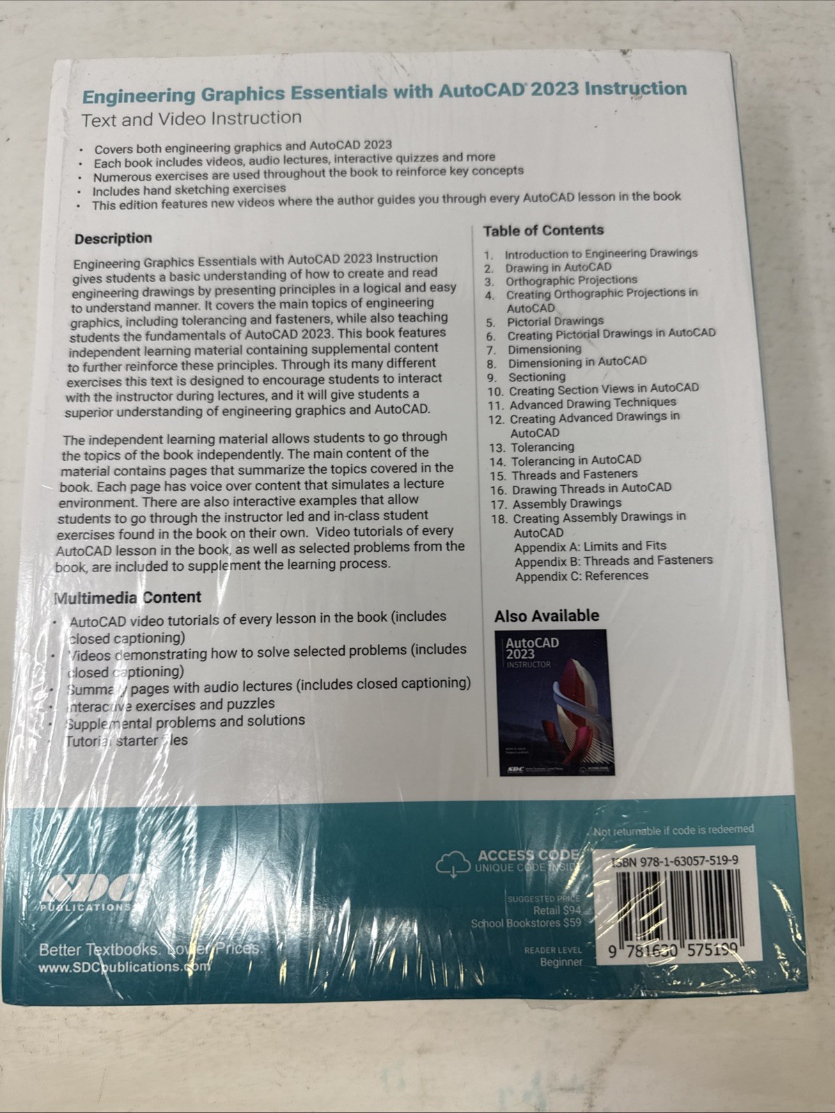 Engineering Graphics Essentials with AutoCAD 2023 Instruction: Text and Video