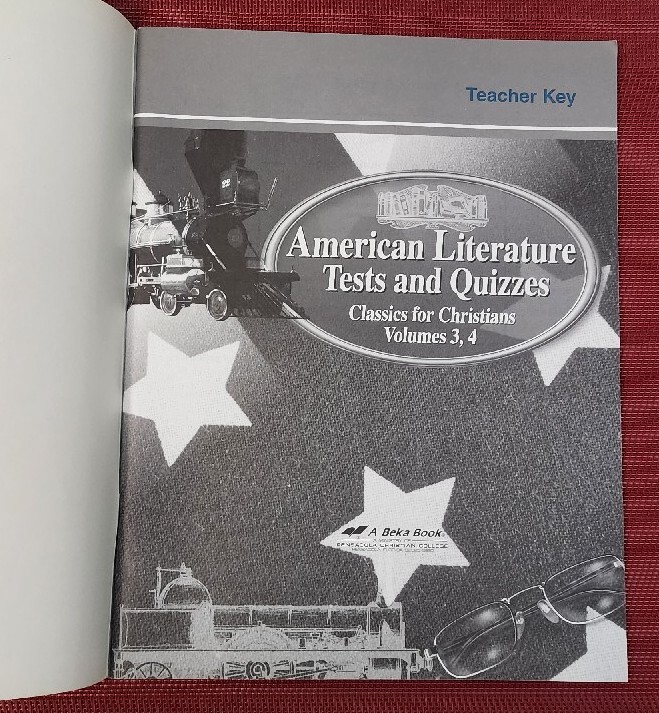 A Beka Book AMERICAN LITERATURE Teacher Test Key 443206006 pb