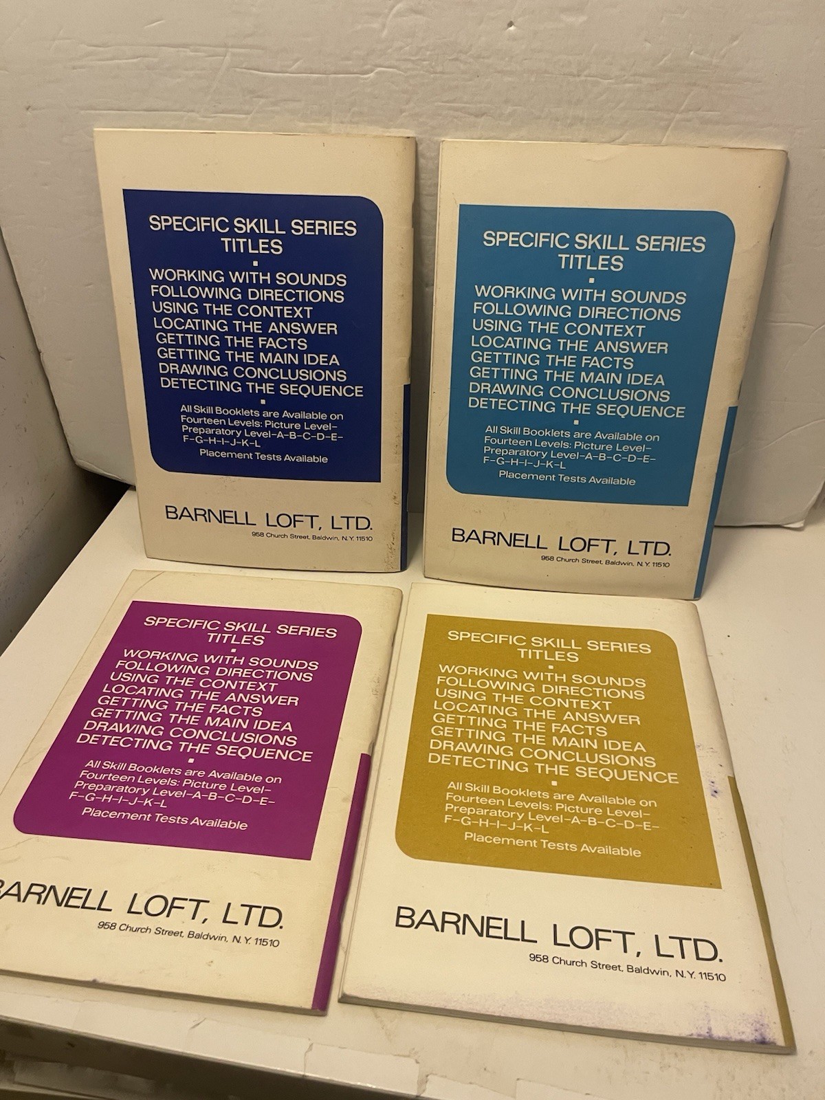 Specific Skill Series Box Set of 9 Books Elementary Placement Test 1977 Vintage