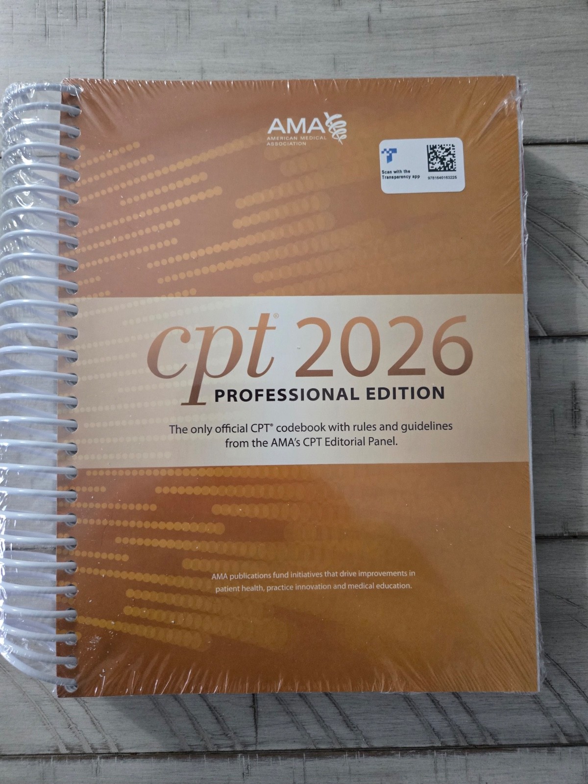 ISBN 978-1-64016-322-5 Current Procedural Terminology CPT 2026 Professional Ed