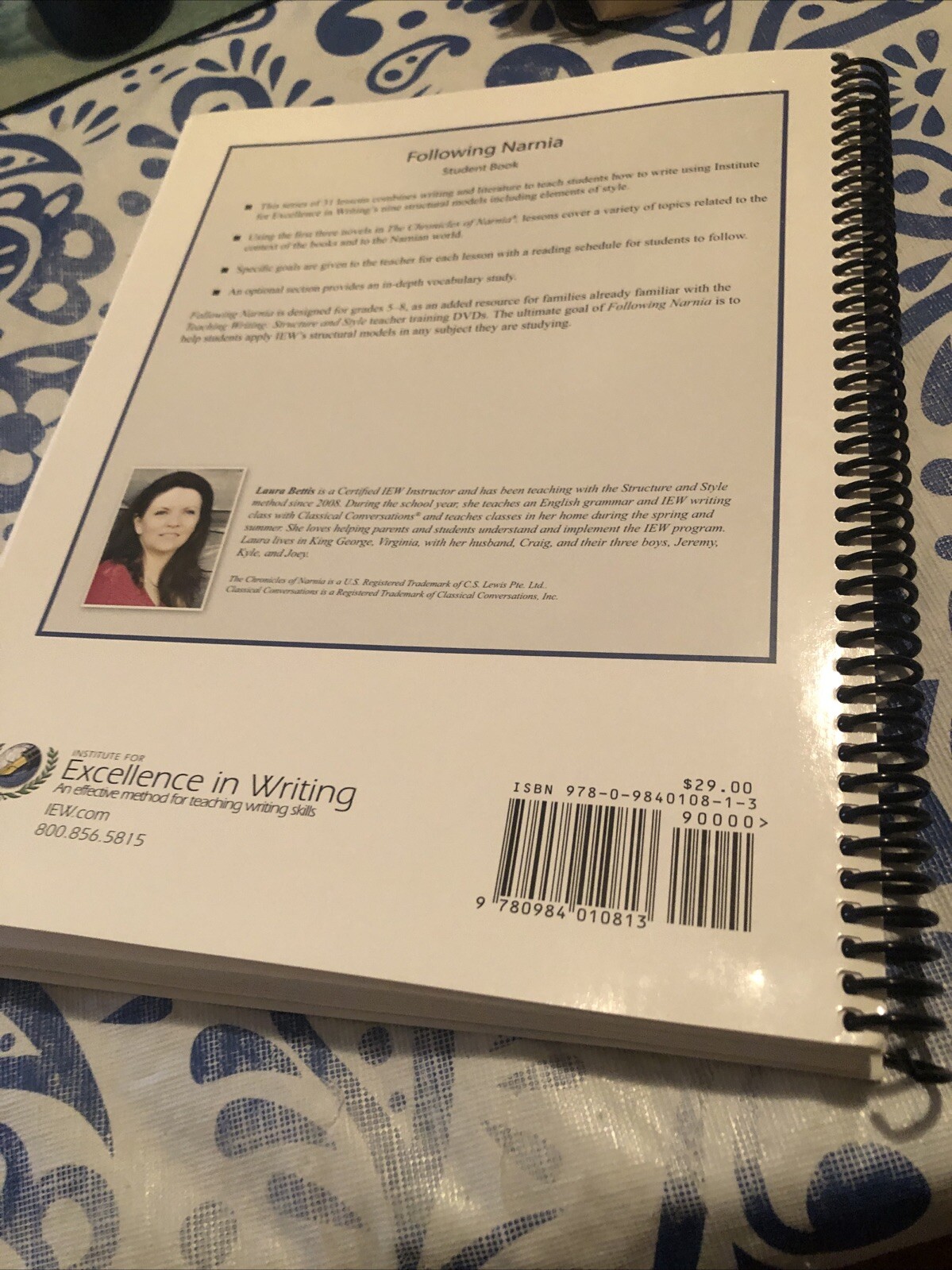 Following Narnia by Bettis (2012, Spiral) Excellence In Writing Student Book