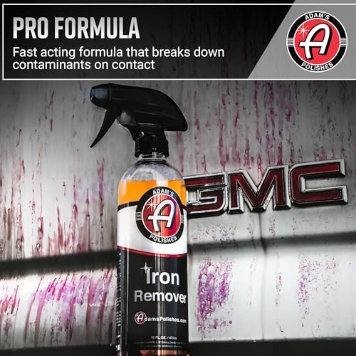 Adam’s Polishes Iron Remover 16oz – Car Paint & Wheel Fallout Rust Cleaner Spray