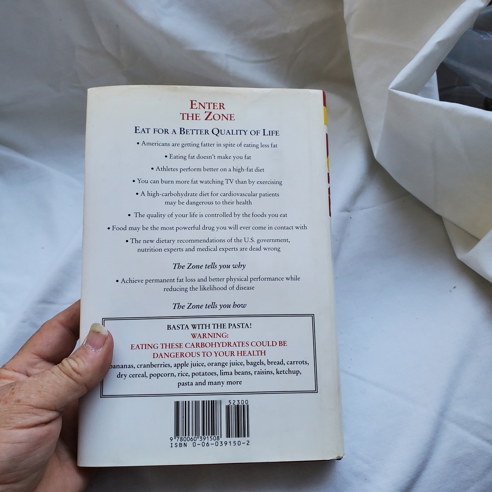 Enter the Zone: A Dietary Roadmap Book by Sears & Lawren HC DJ 1st Ed Like New