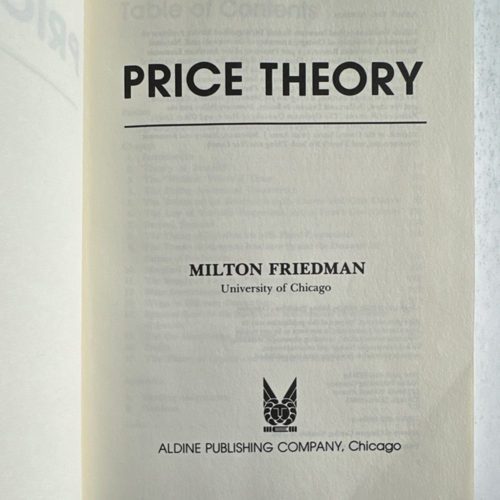 Price Theory Milton Friedman 1976 FirstEdition Hardcover NO DJ Chicago Economics